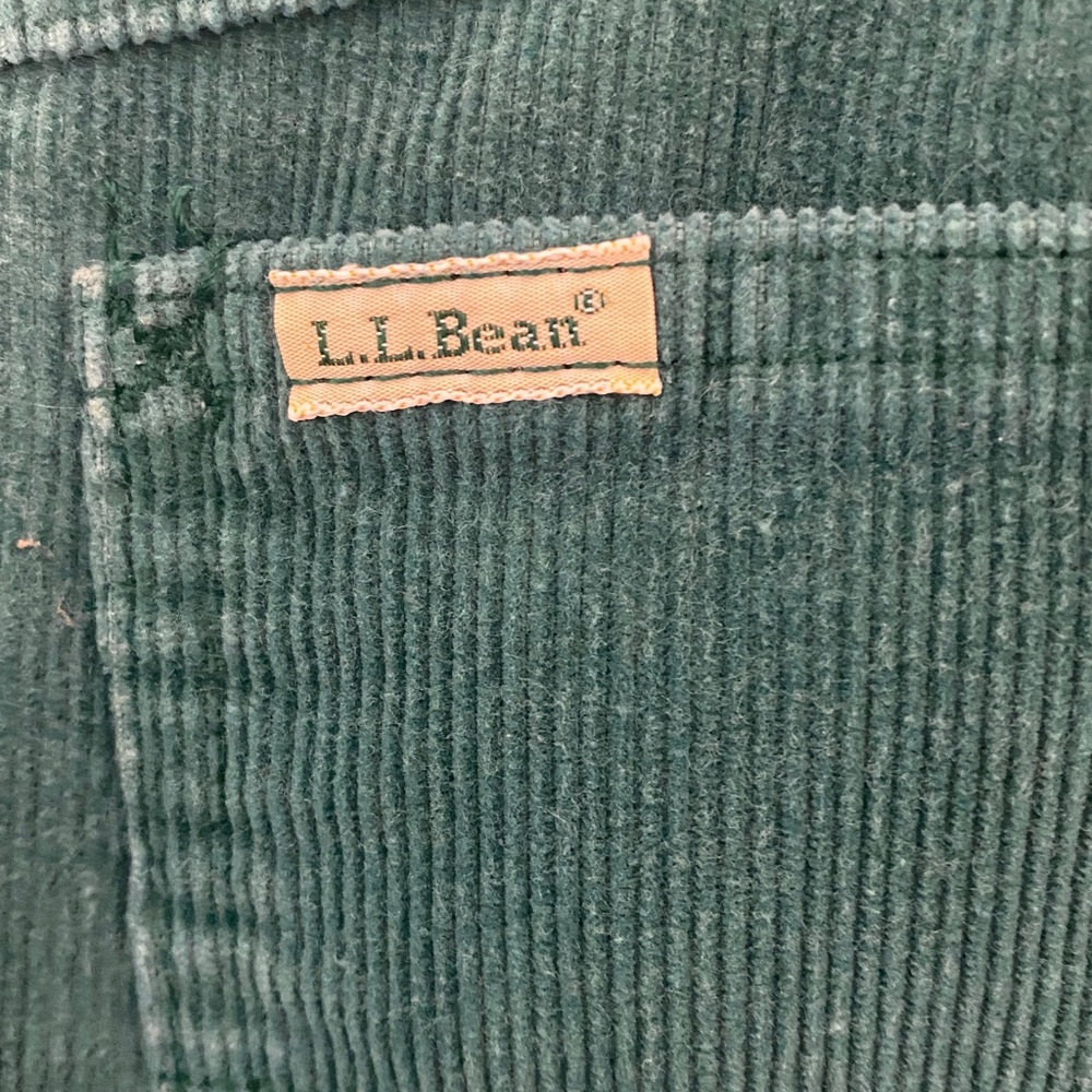 Vintage L.L. Bean Teal Corduroy Midi Skirt - Picture 3 of 9
